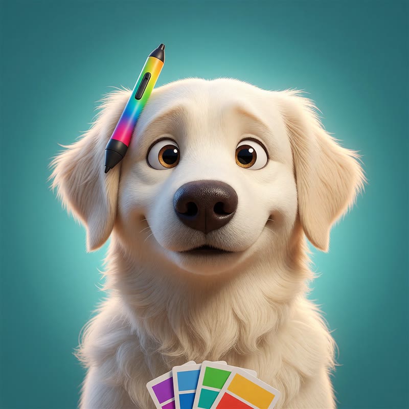 Dubu, a 3D cartoon cream golden retriever